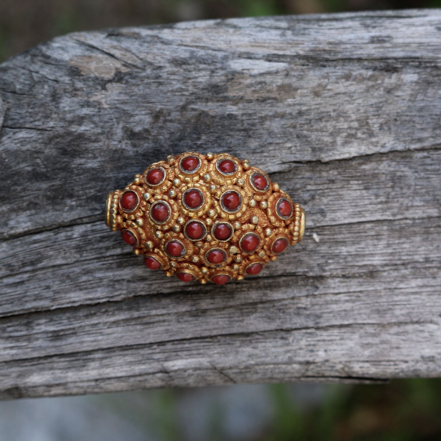 Coral Gold Bead