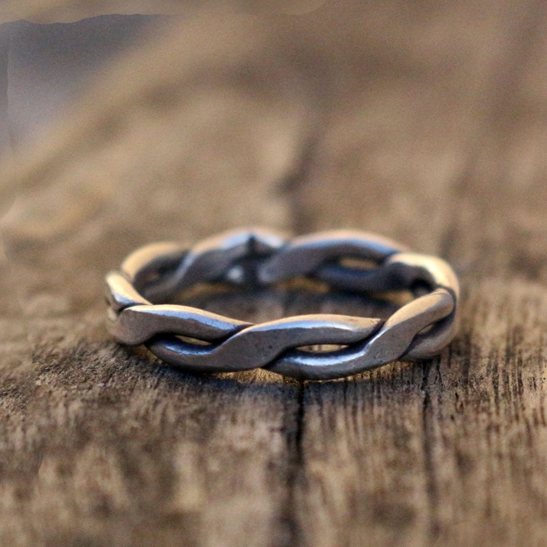 Braided Silver Band Ring