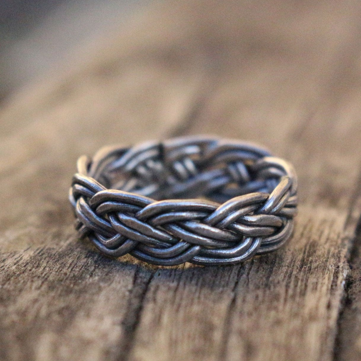 Braided Silver Band Ring