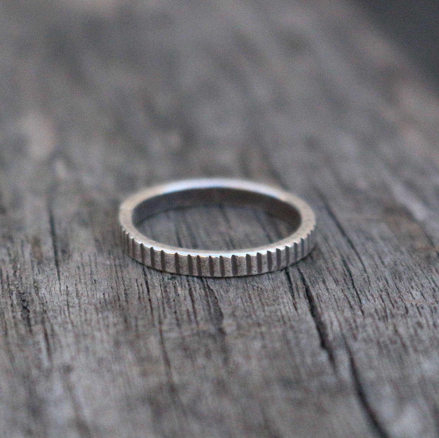 Etched Thin Sterling Ring