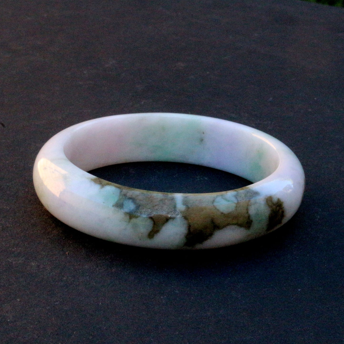White & Green Jade Bangle