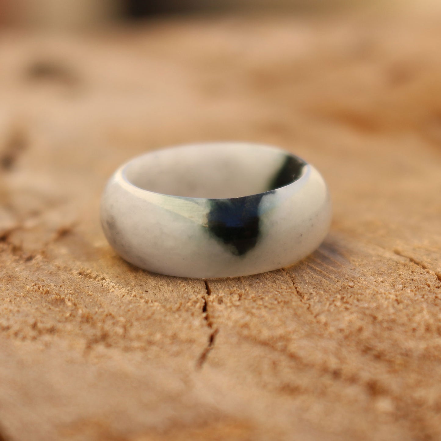 Wide Band Jade Ring