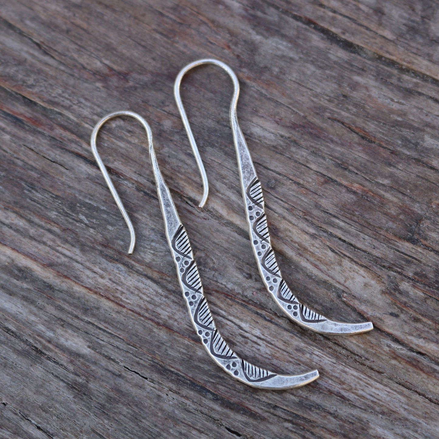 Etched Silver Earrings