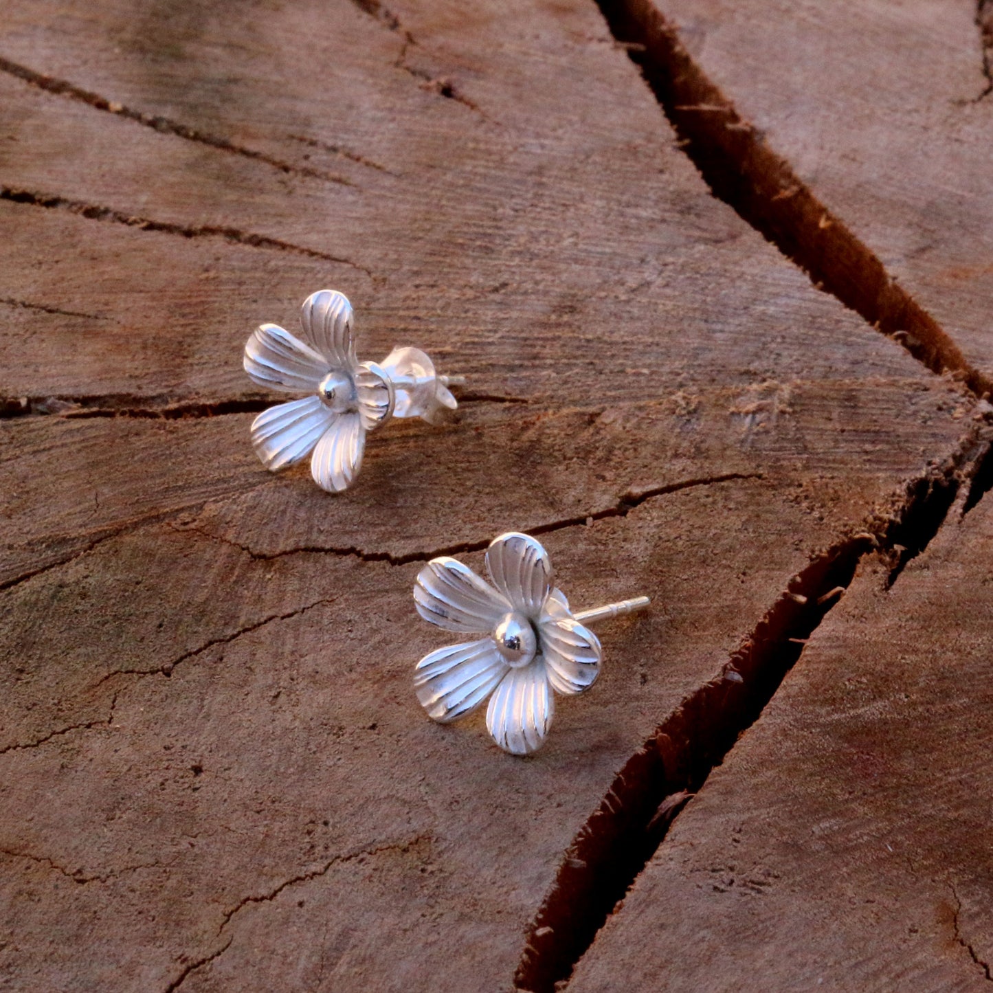 Flower Bud SilverStud Earrings