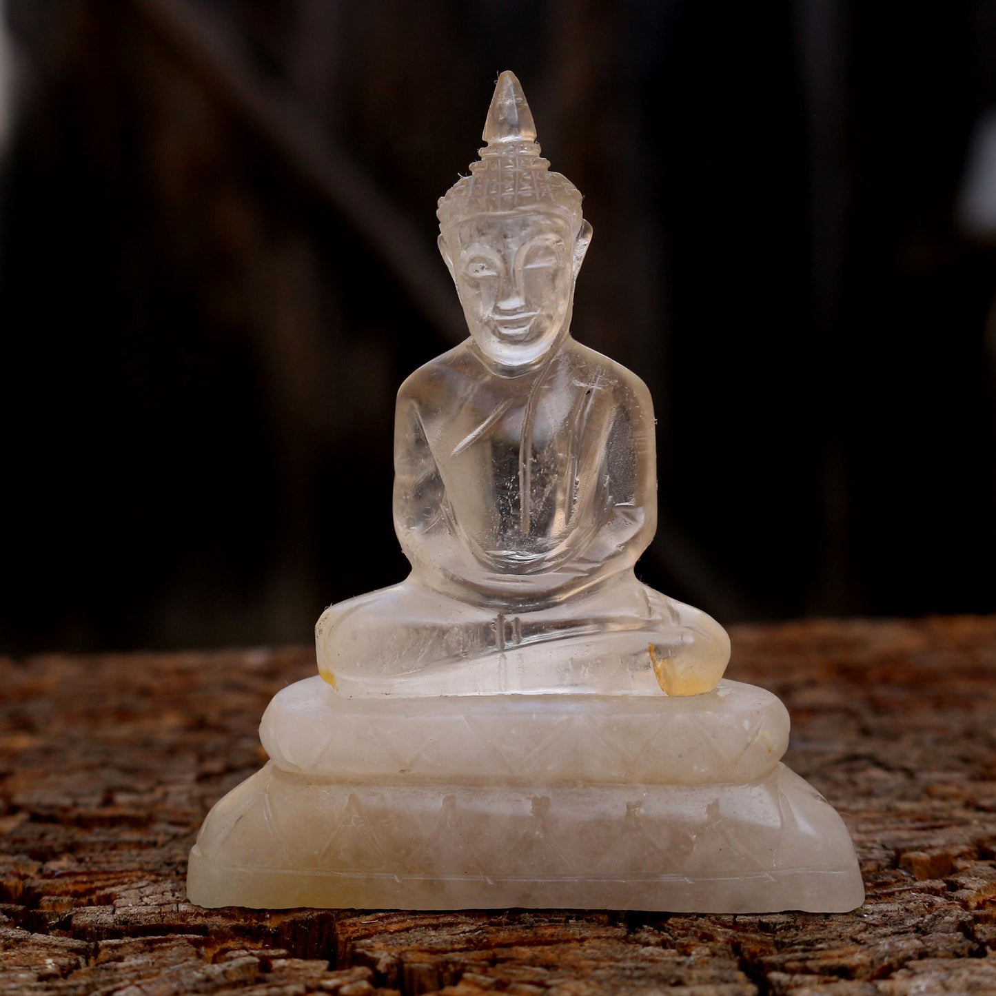 Crystal Quartz Meditating Buddha Statue