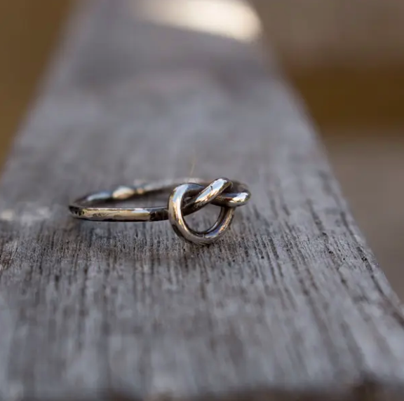 Sterling love knot ring