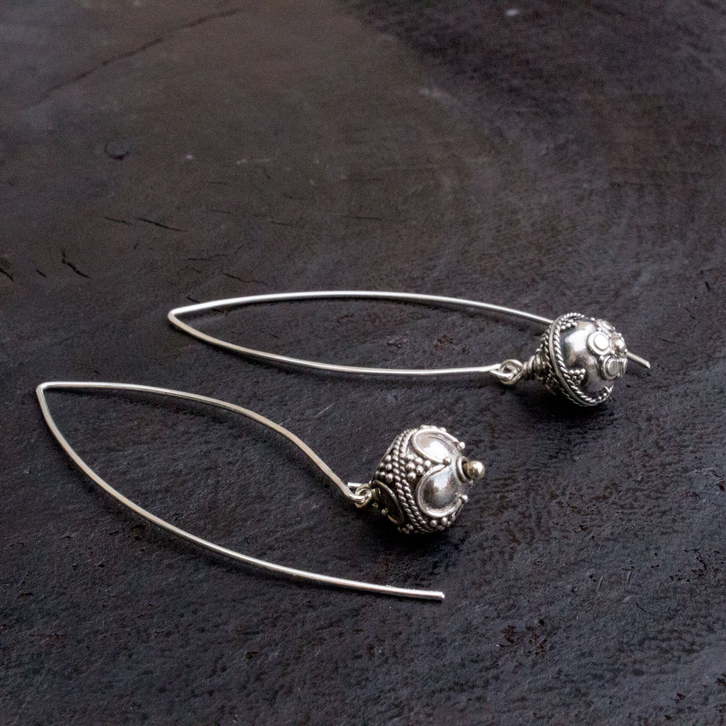 Long drop earrings