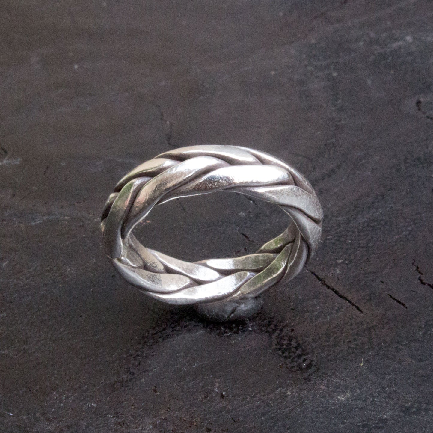 Braided Silver Band Ring