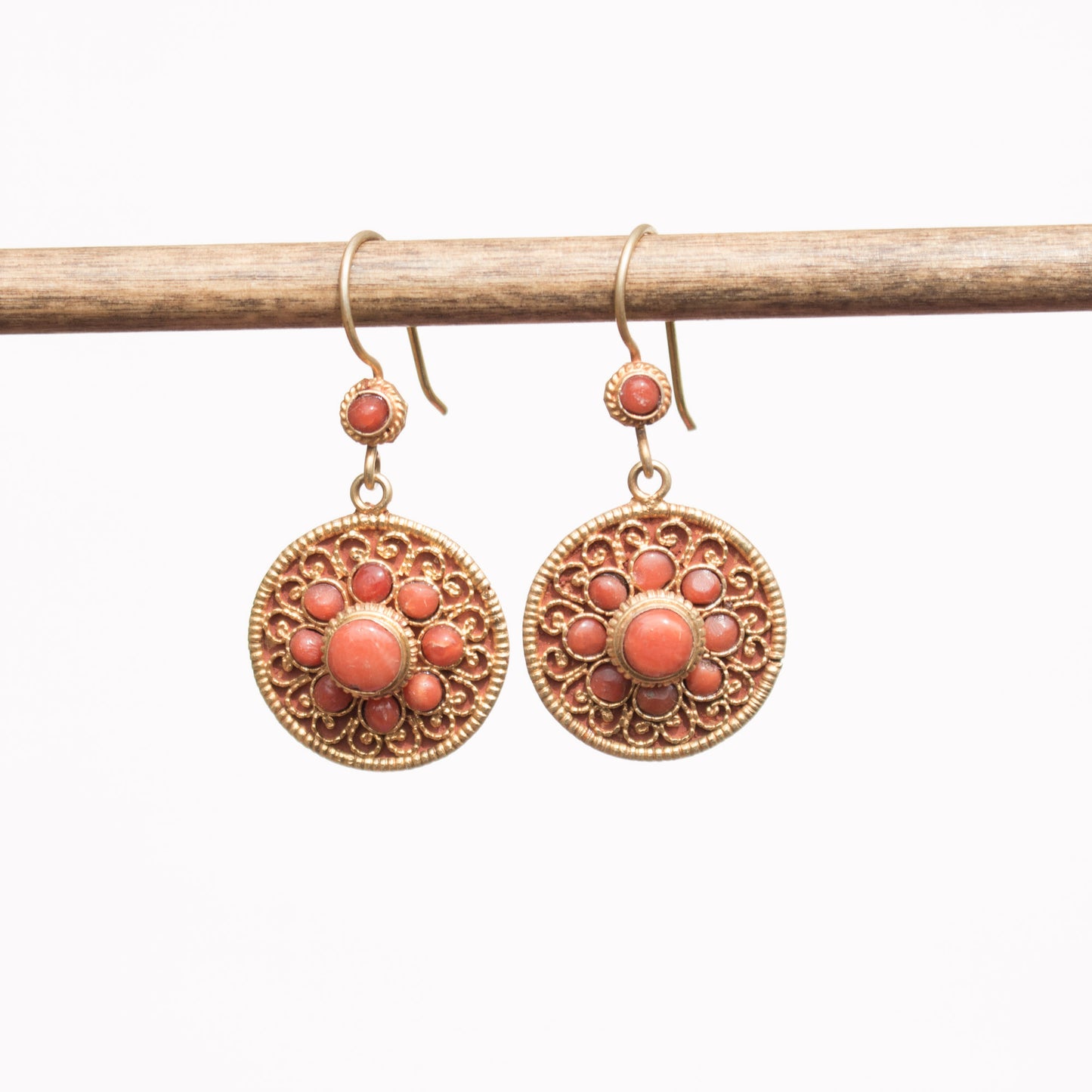 Coral Dangle Earrings