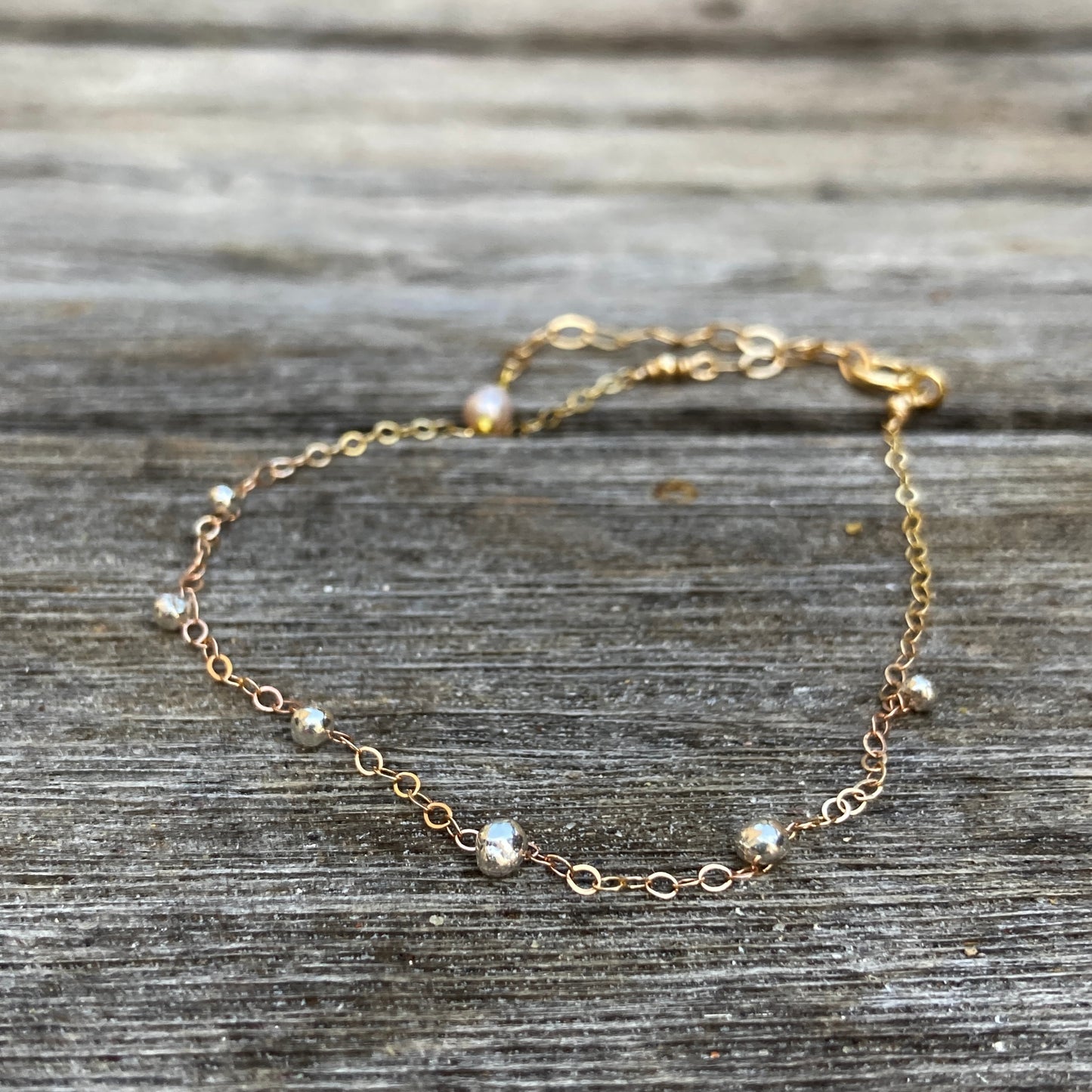 Granules Silver Beads Bracelet