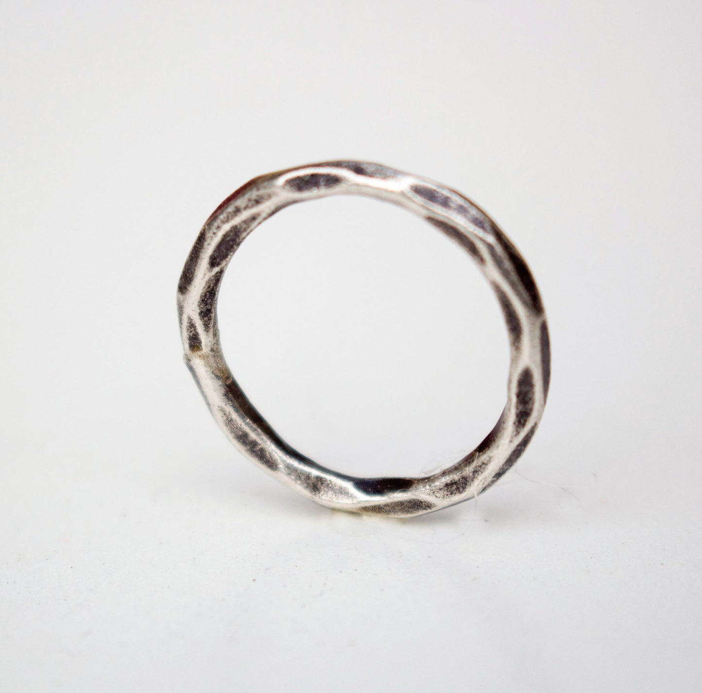 Hammered sterling silver ring