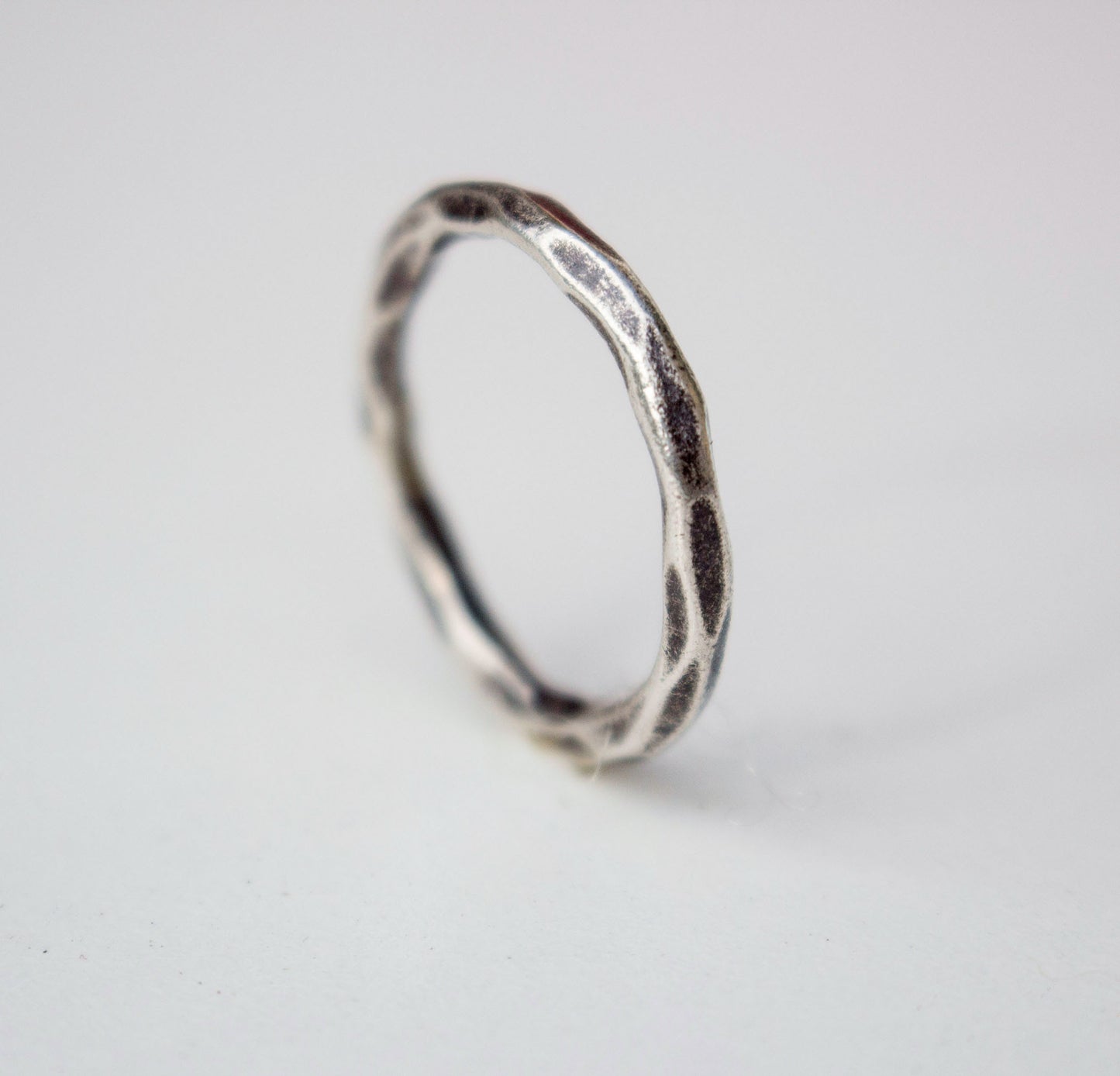 Hammered sterling silver ring