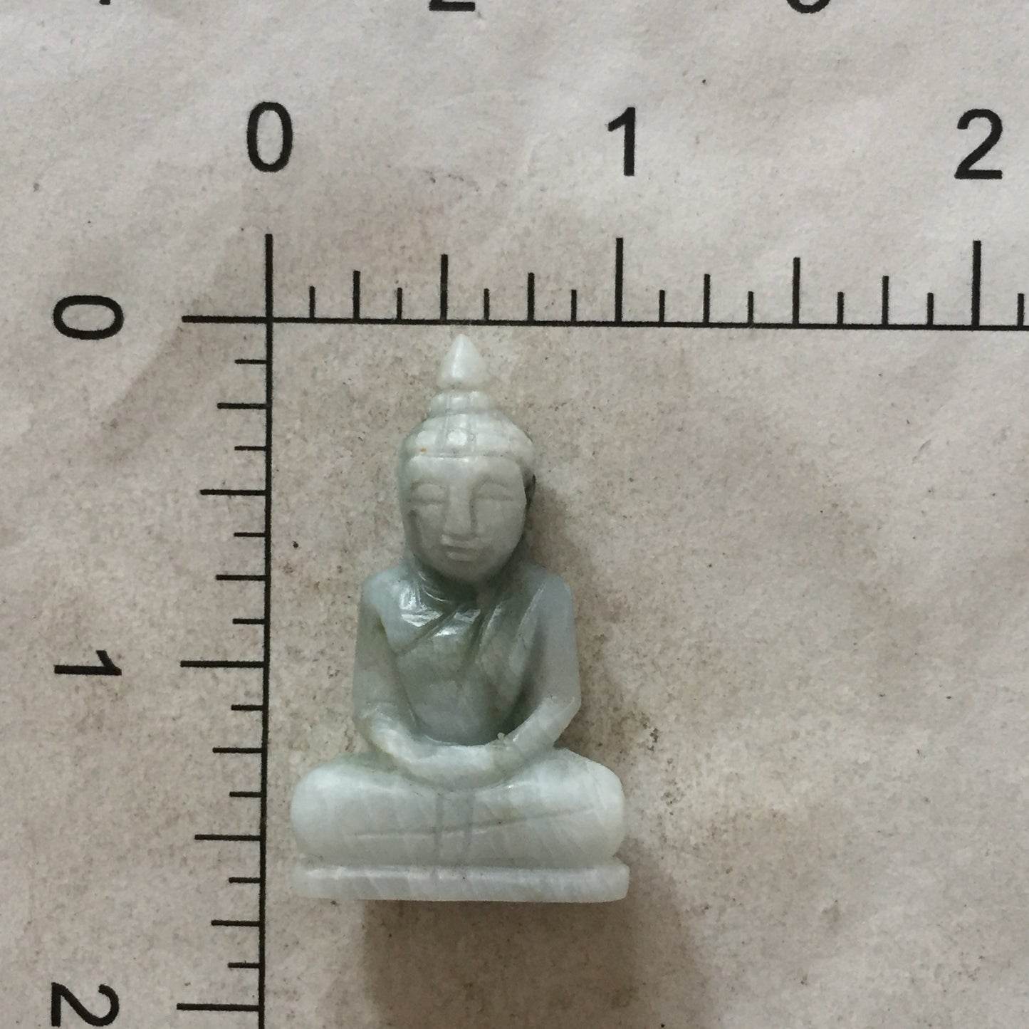 Green & White Jade Buddha Figurine