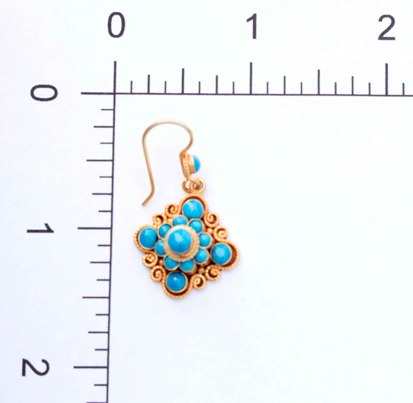 Turquoise Mandala Dangle Earrings