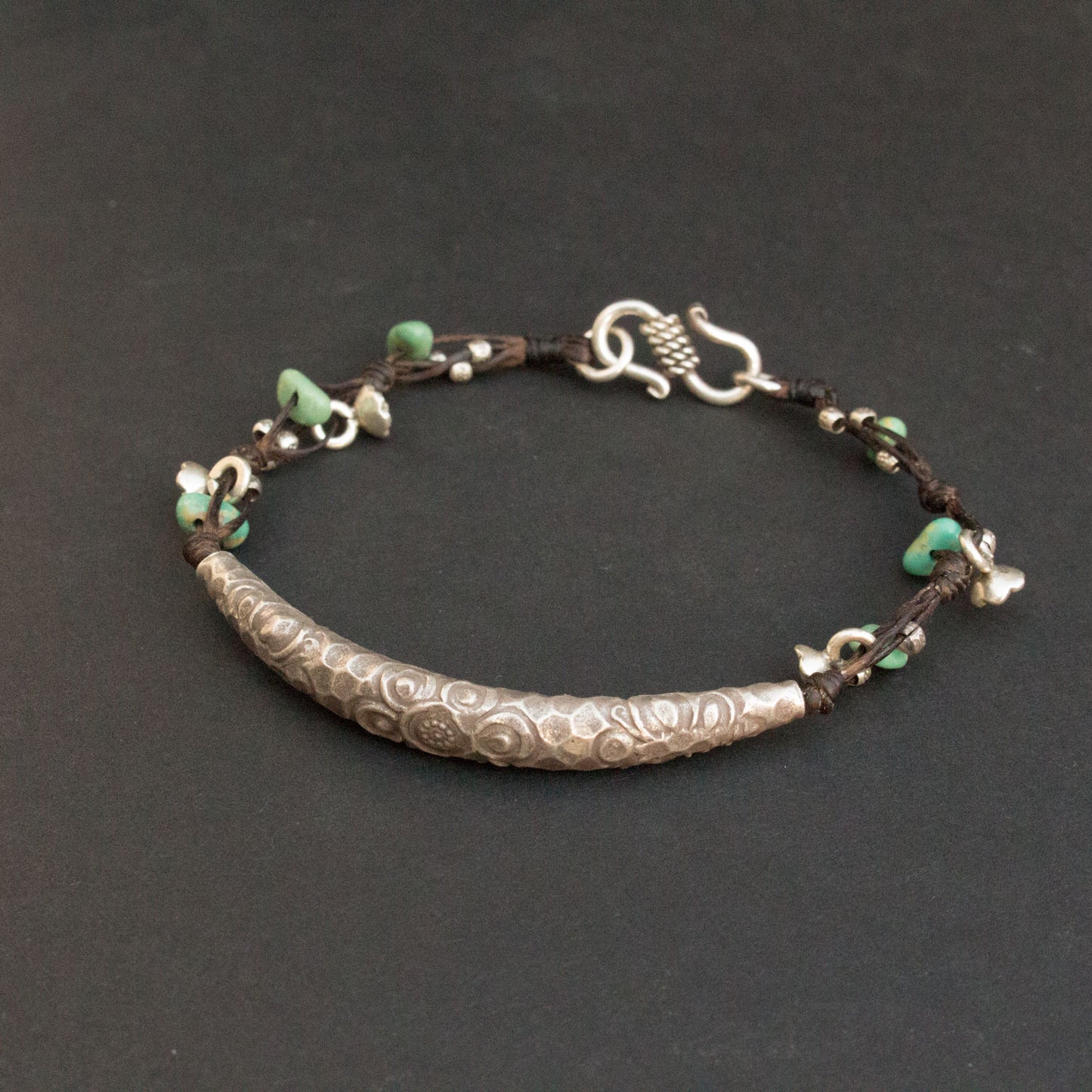 Knotted silver bracelet