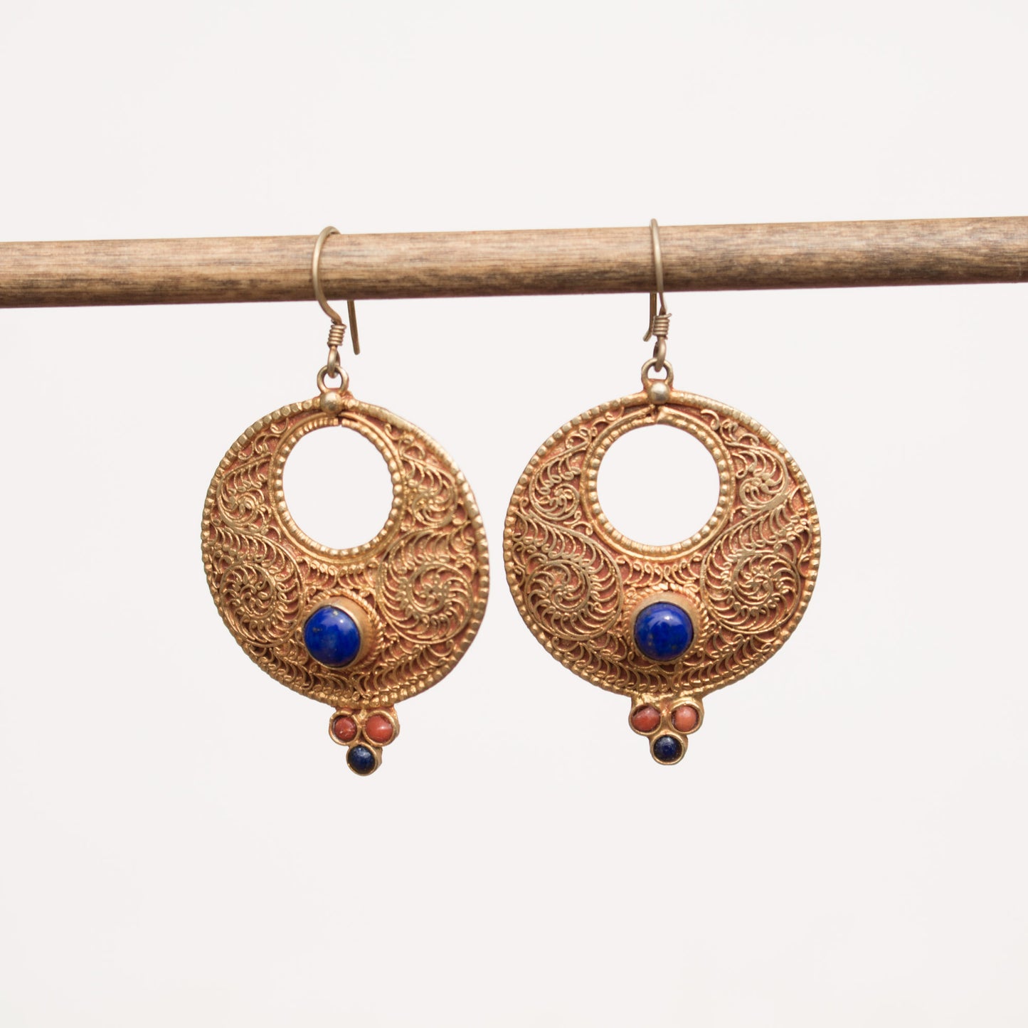 Lapis Lazuli Filigree Earrings