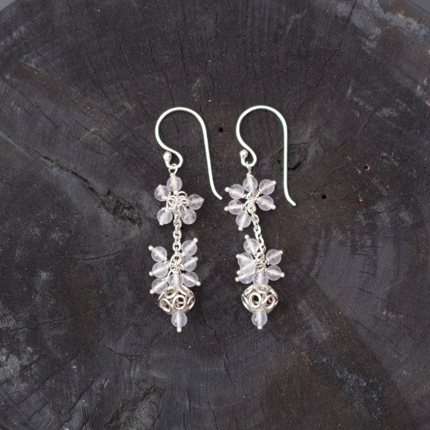 Rose Quartz Dangle Earrings