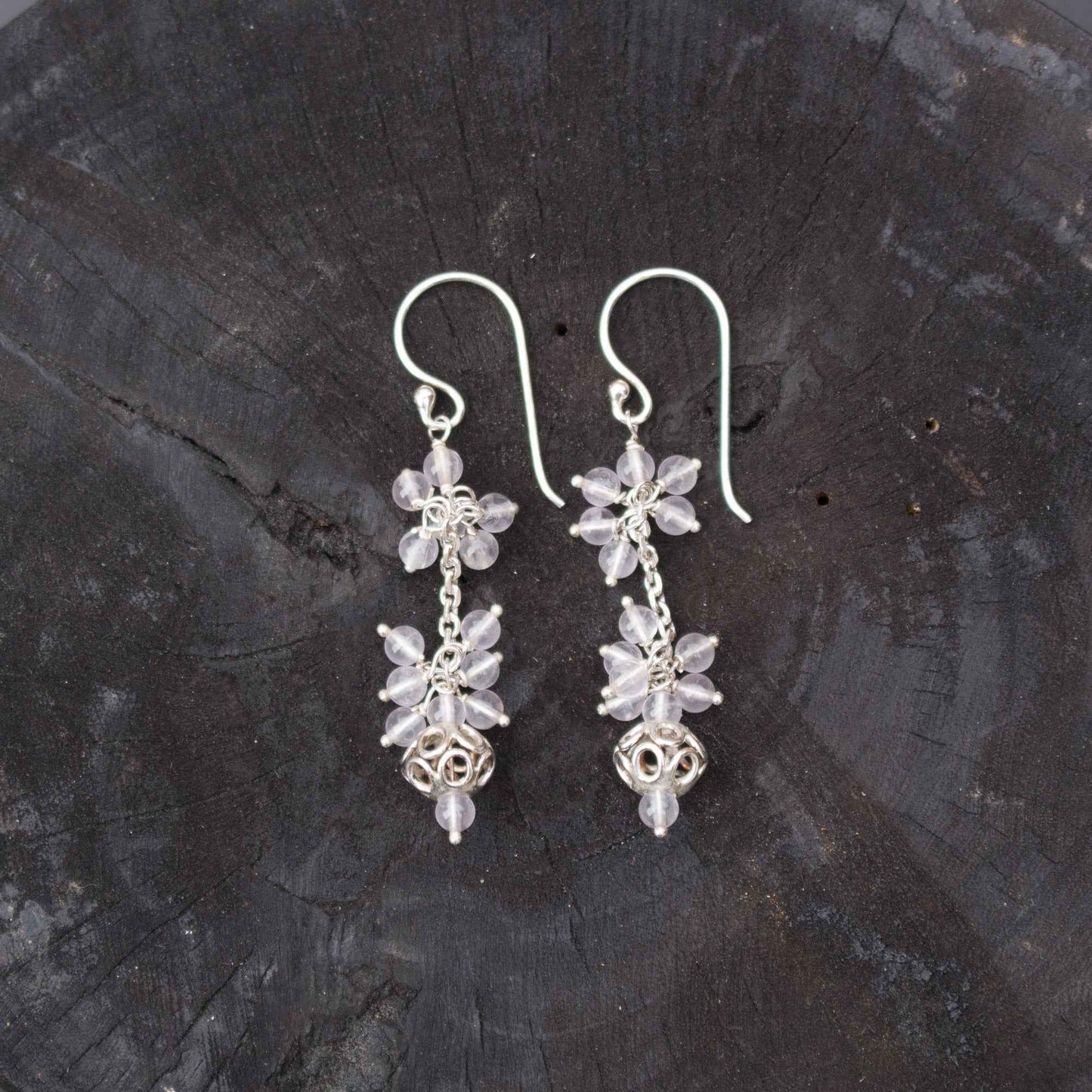 Rose Quartz Dangle Earrings