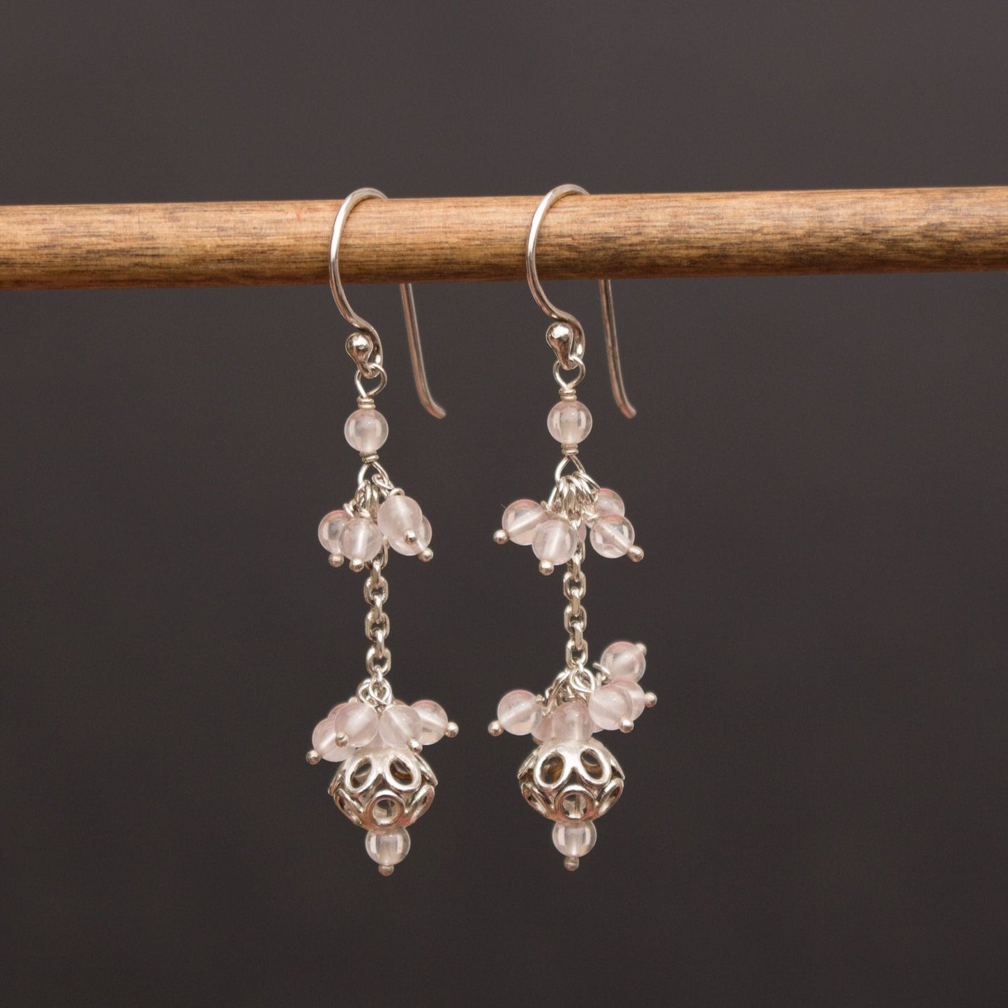 Rose Quartz Dangle Earrings