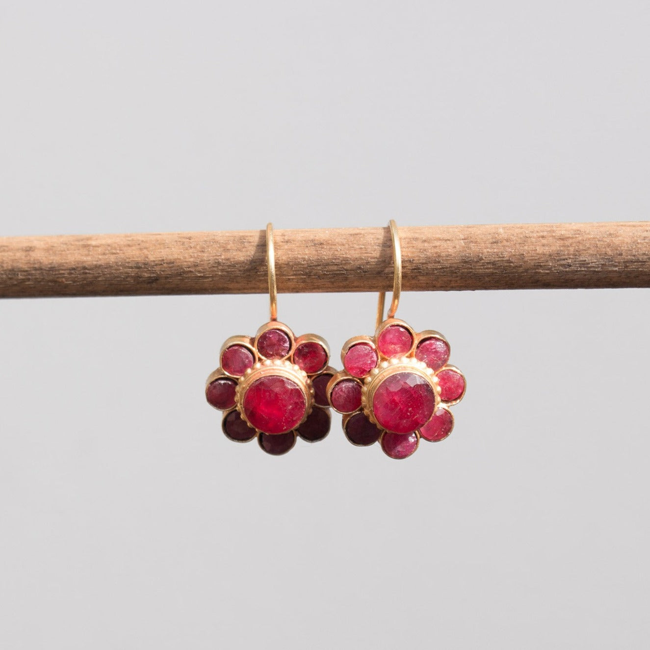 Vermeil Ruby Earrings
