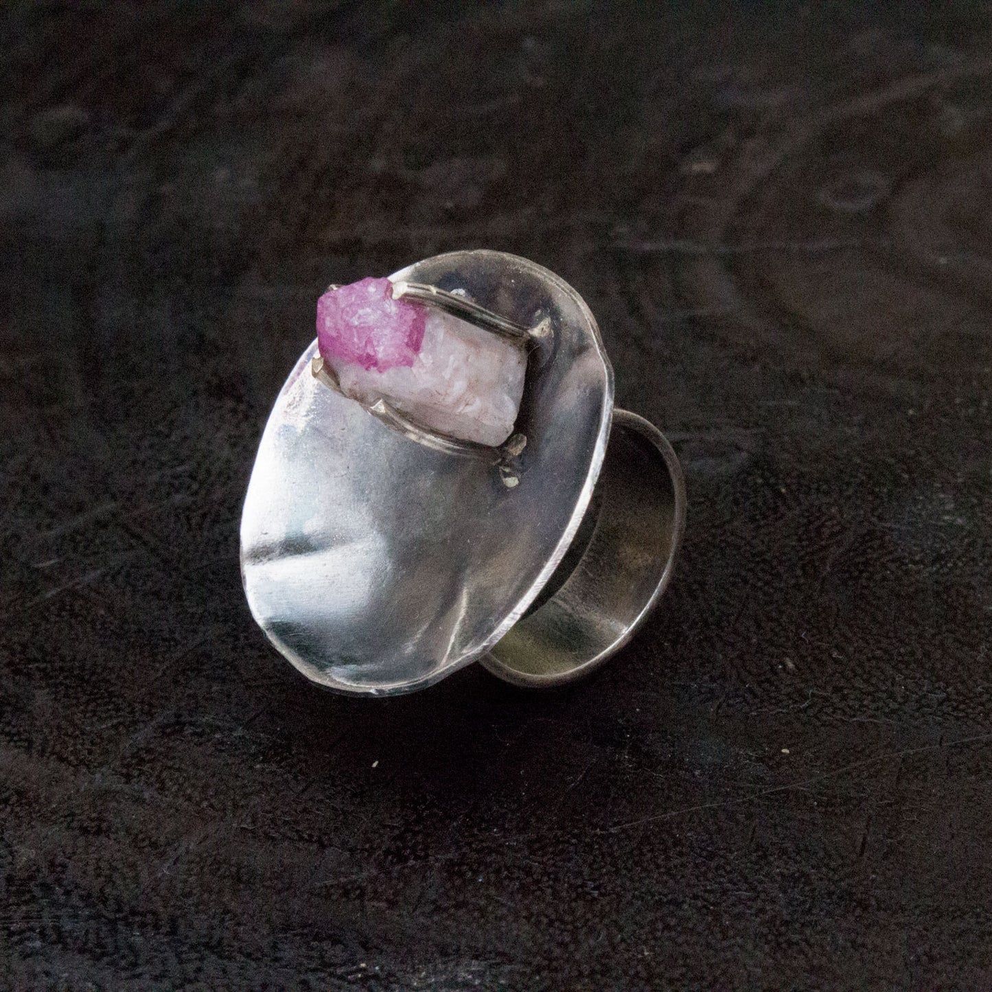 Raw Ruby Sterling Silver Ring