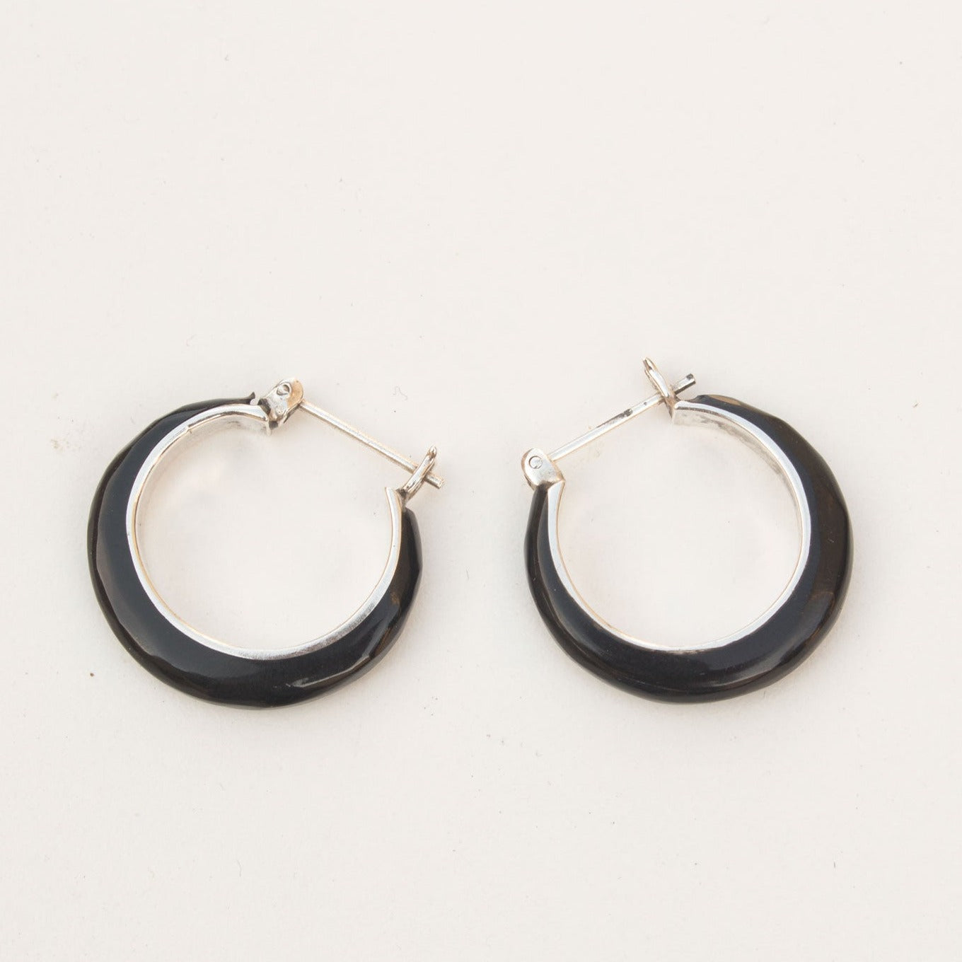Black seashell hoops