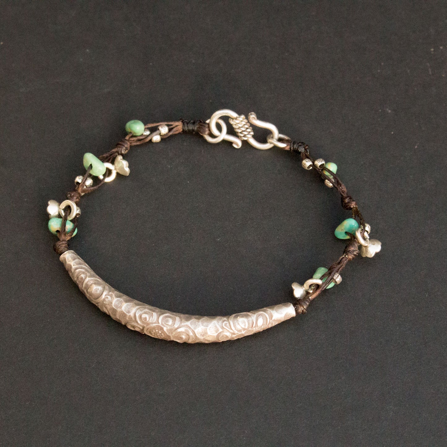 Knotted silver bracelet