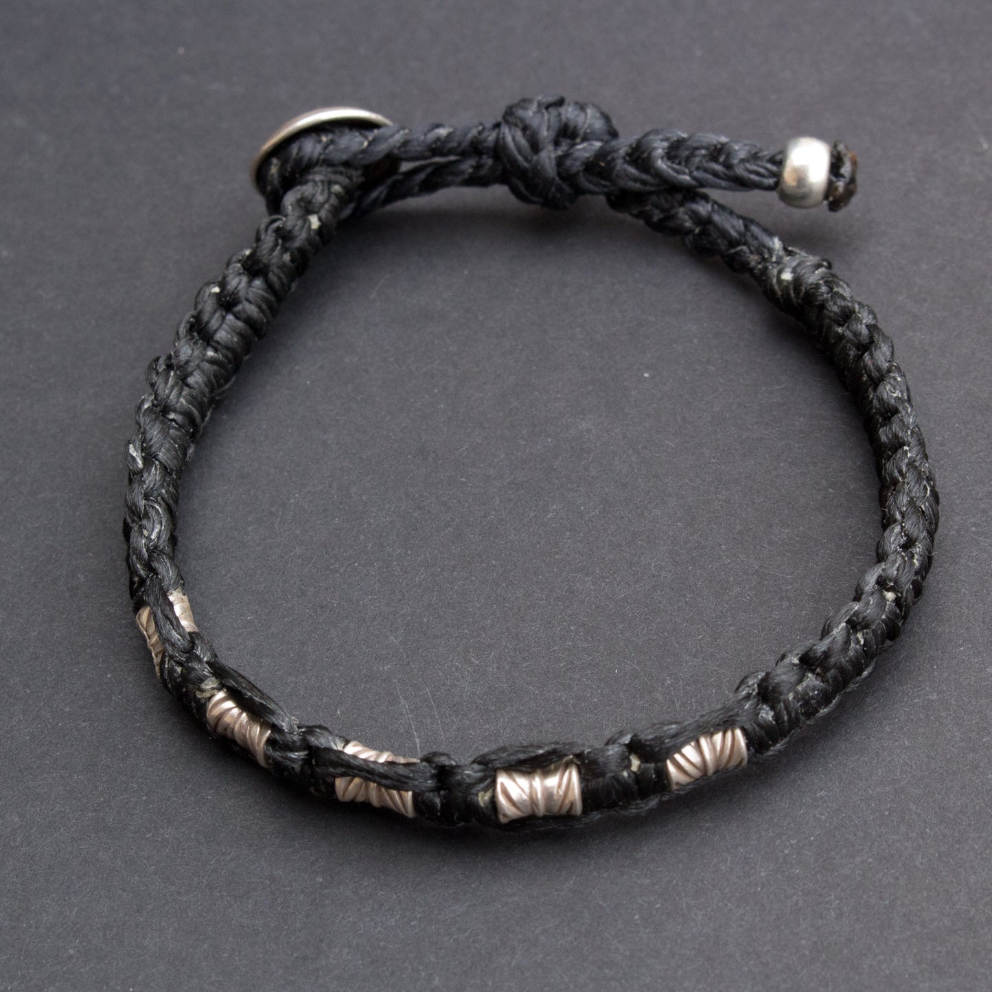 Braided silver bracelet