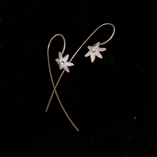 Sterling flower bud earrings