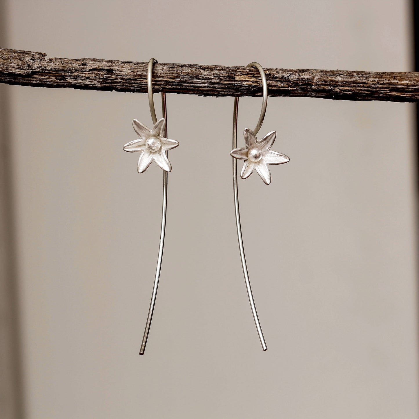 Sterling Silver Flower Bud Earrings