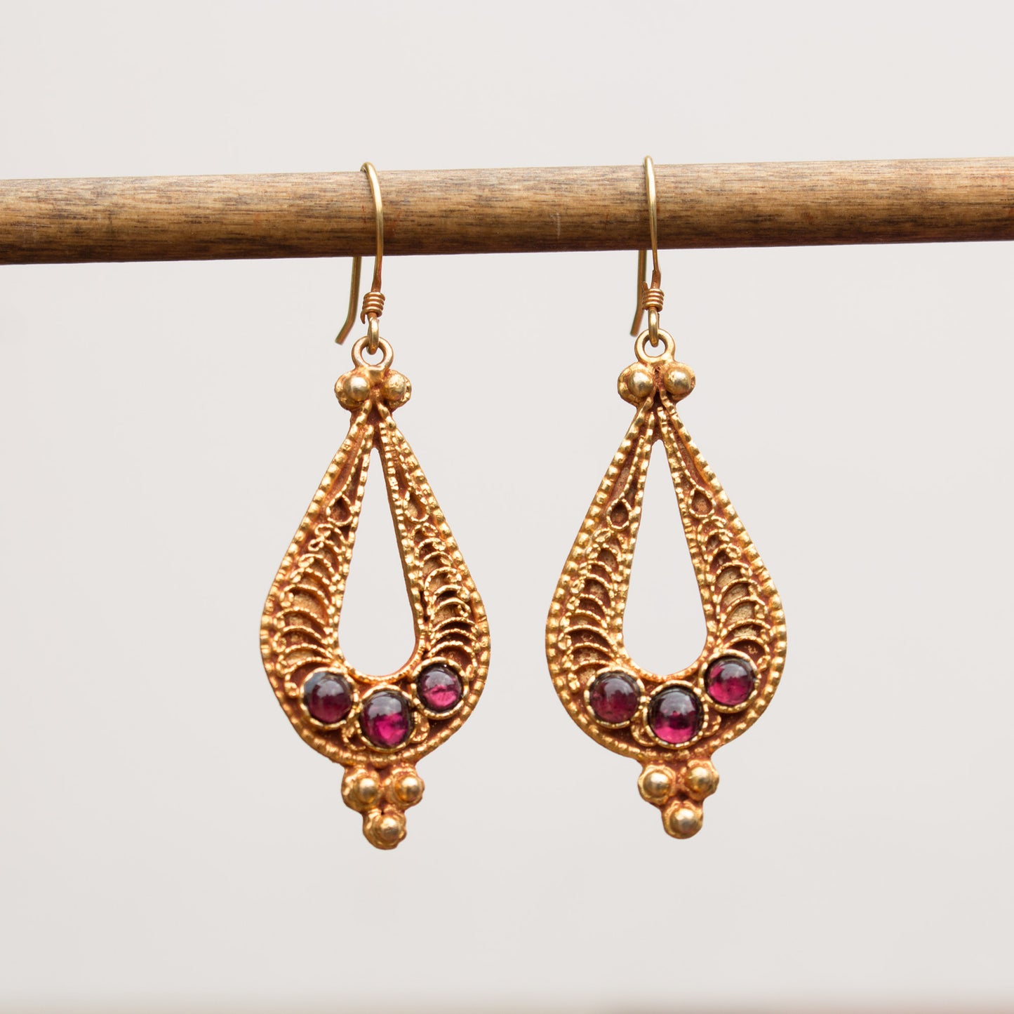 Garnet Teardrop Earrings