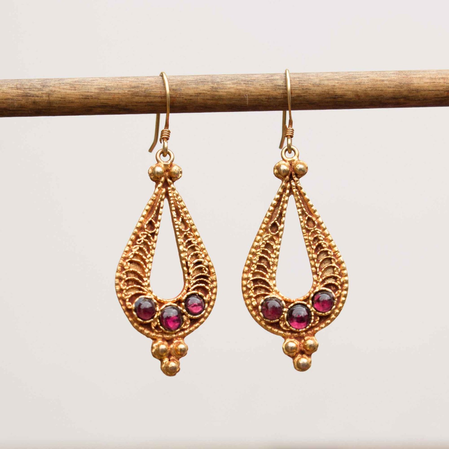 Garnet Teardrop Earrings