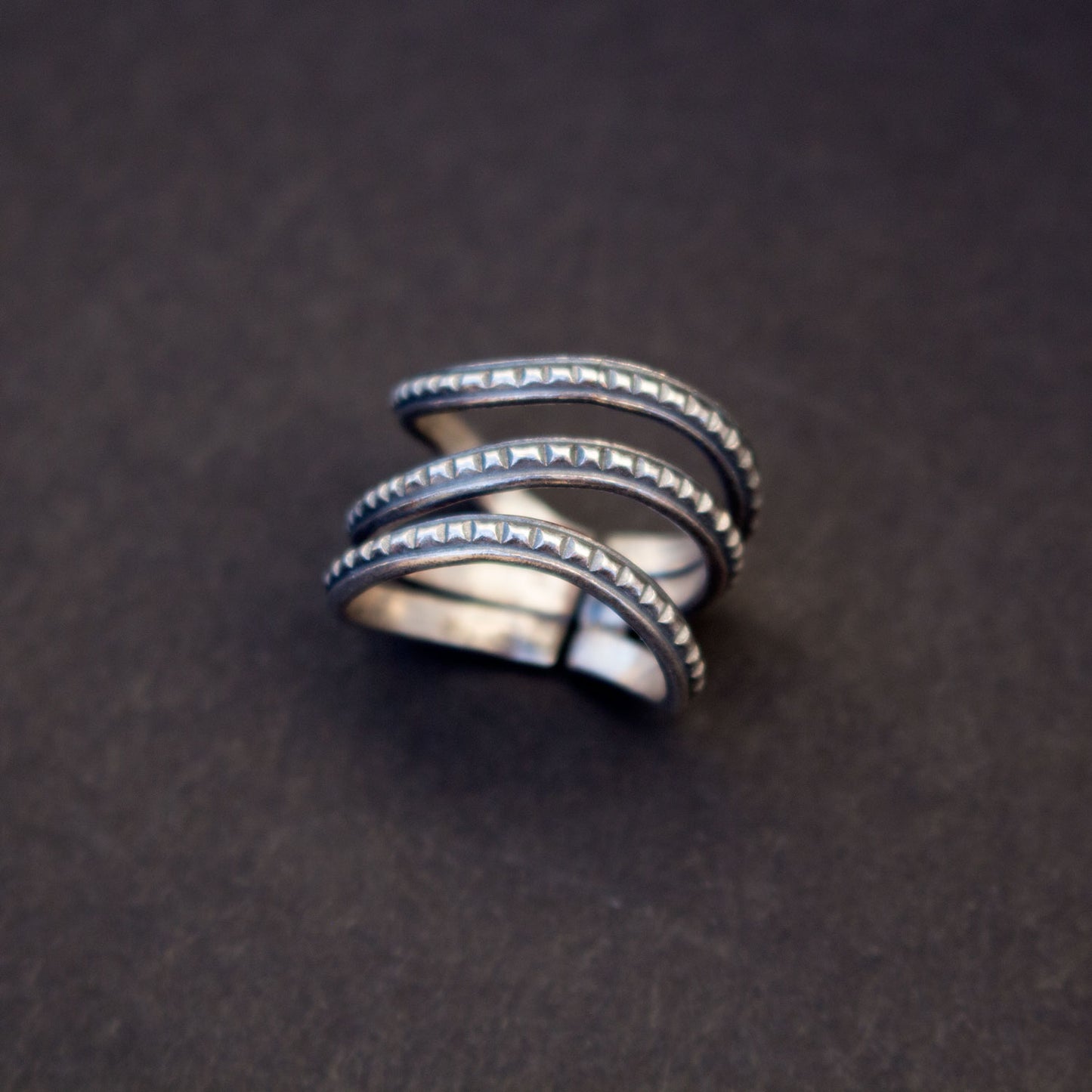 Dotted Sterling silver ring