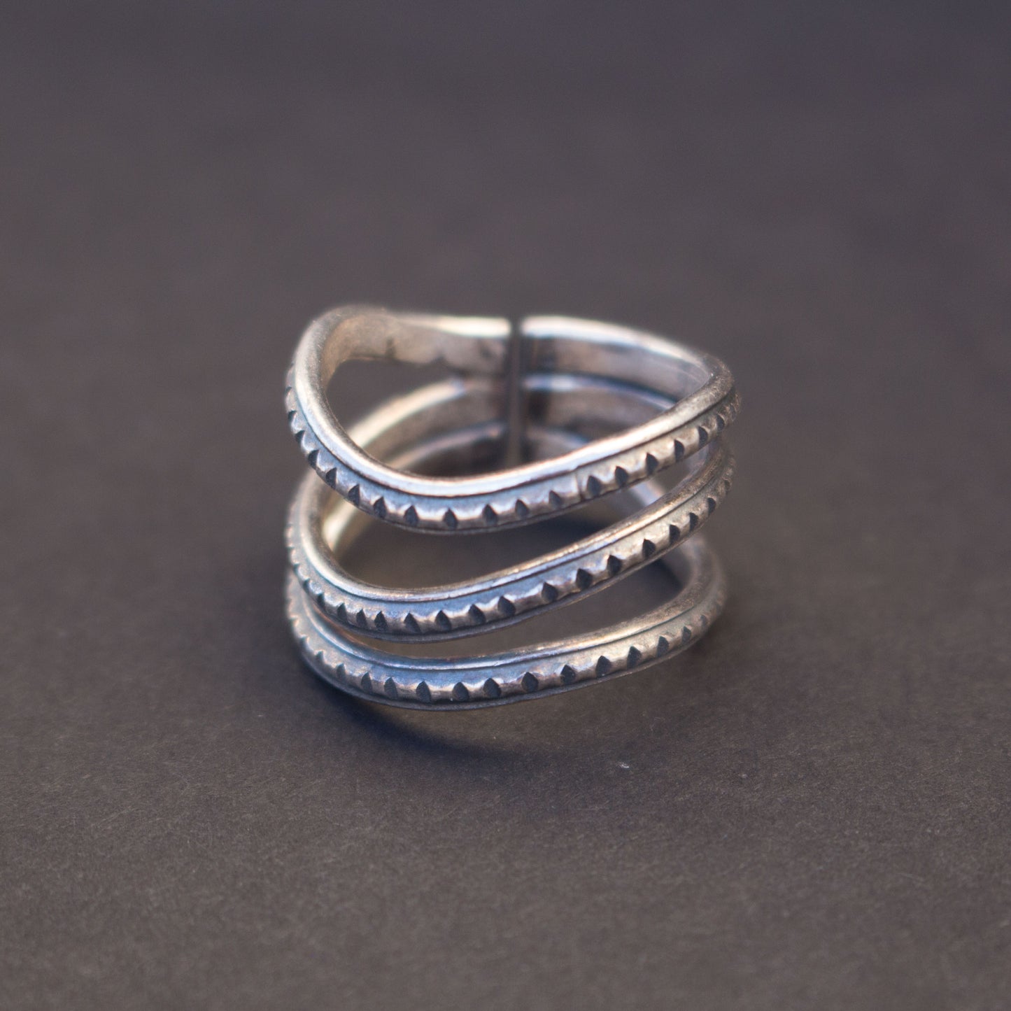Dotted Sterling silver ring