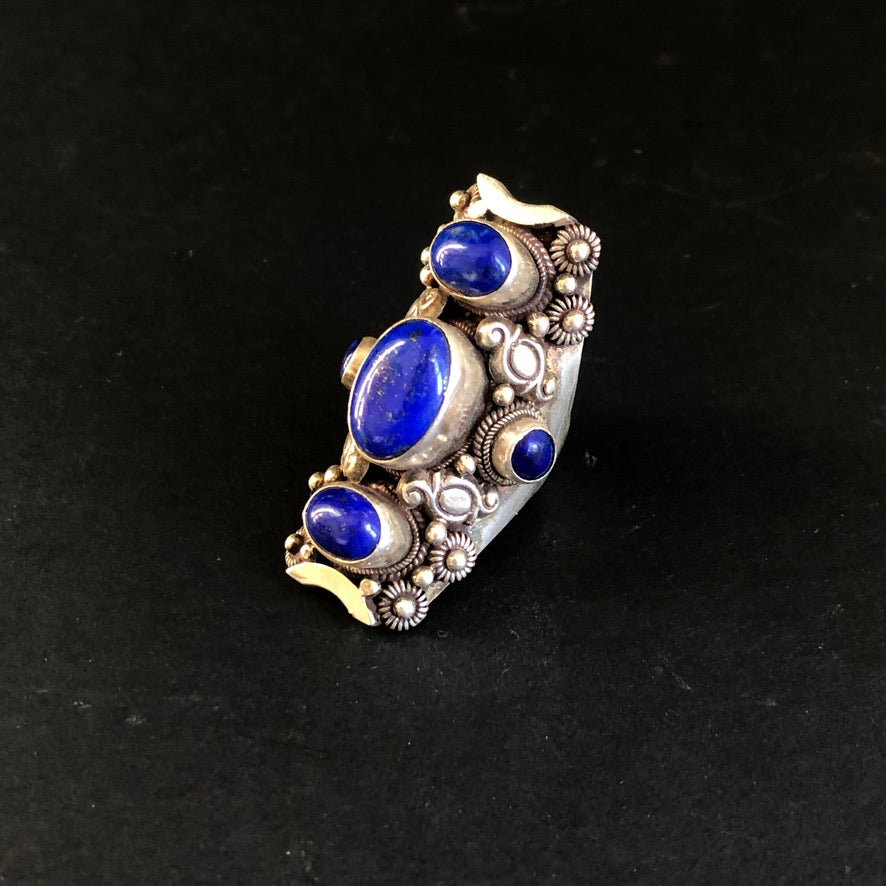 Lapis Tibetan Saddle Ring