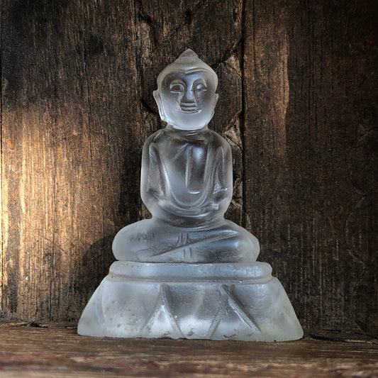 Carved Quartz Buddha Figurine 