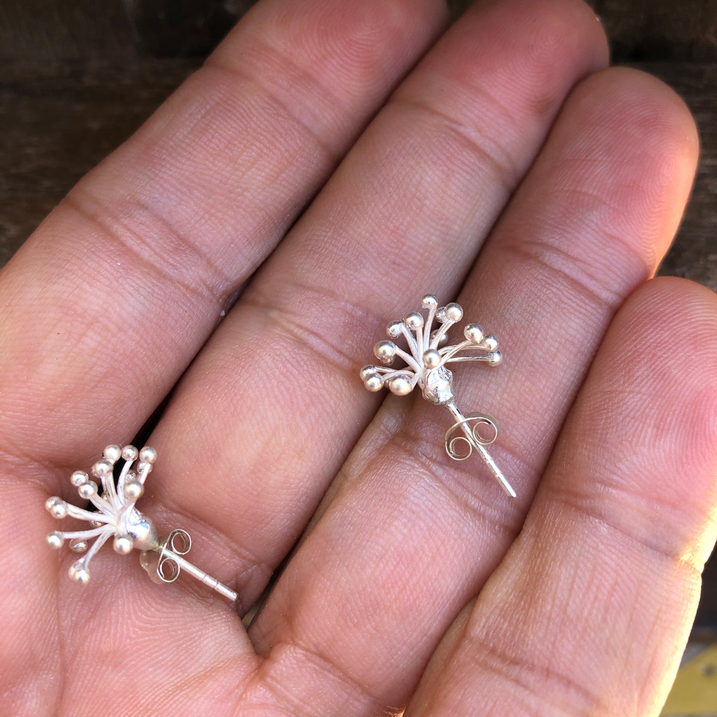 Silver Sea Urchin Stud Earrings