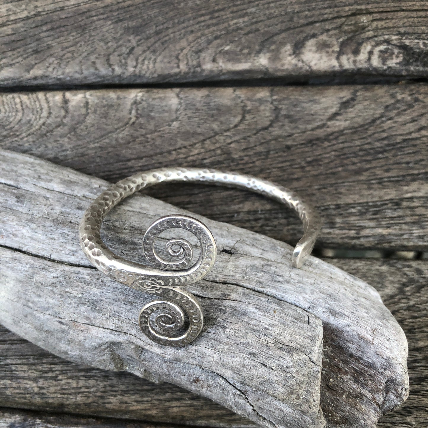 Hammered Hilltribe Silver Cuff Bracelet