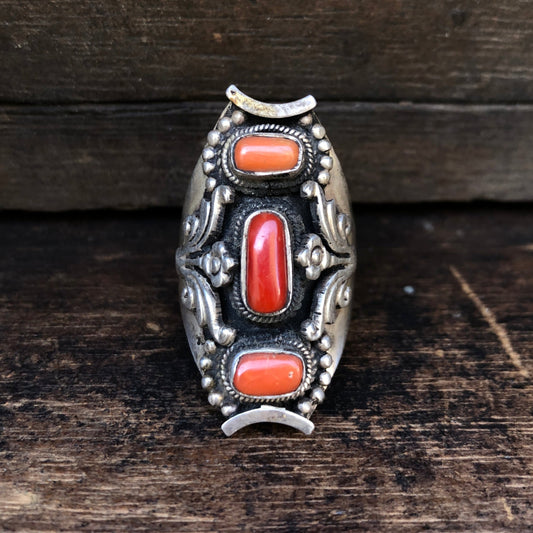 Tibetan coral ring 