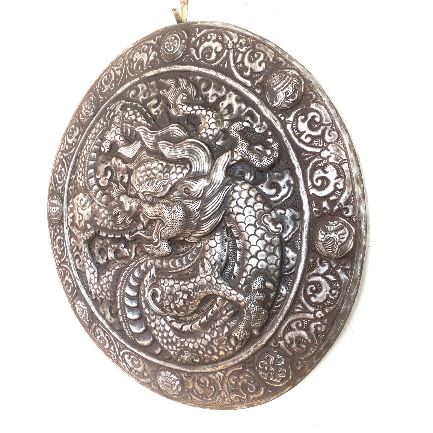 Engraved Iron Tibetan Dragon Wall Hanging