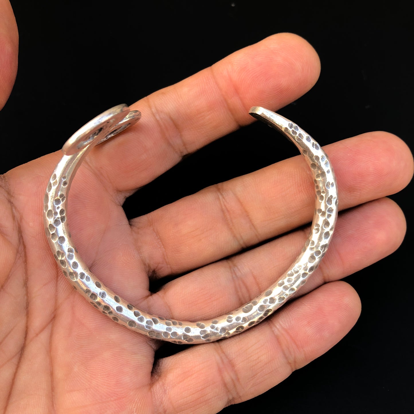 Hammered Hilltribe Silver Cuff Bracelet