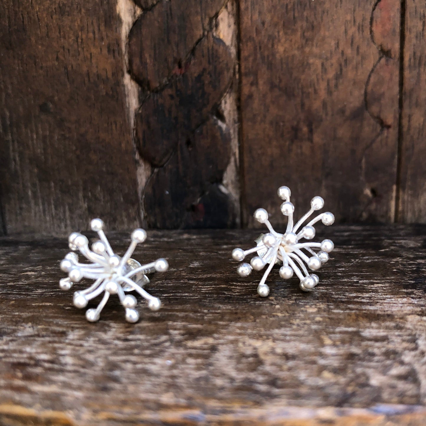 Silver Sea Urchin Stud Earrings