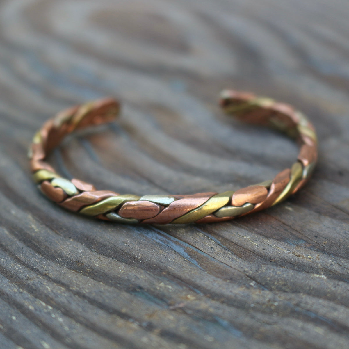 Braided Three Metal Bracelet
