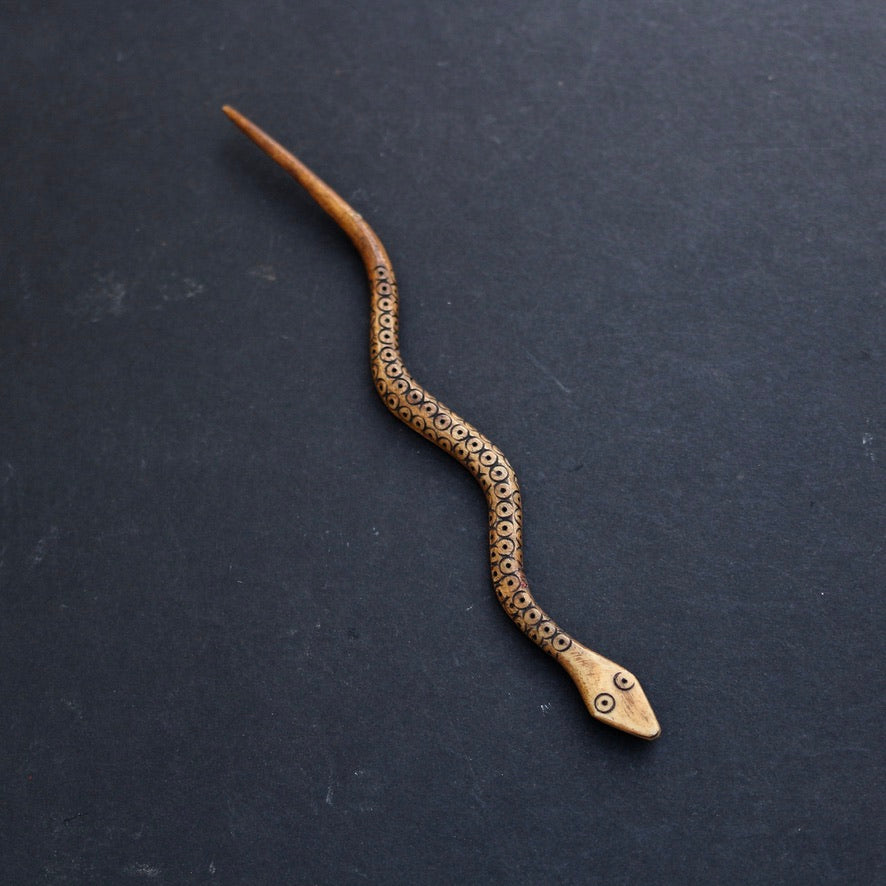  Carved Snake Hair Pin