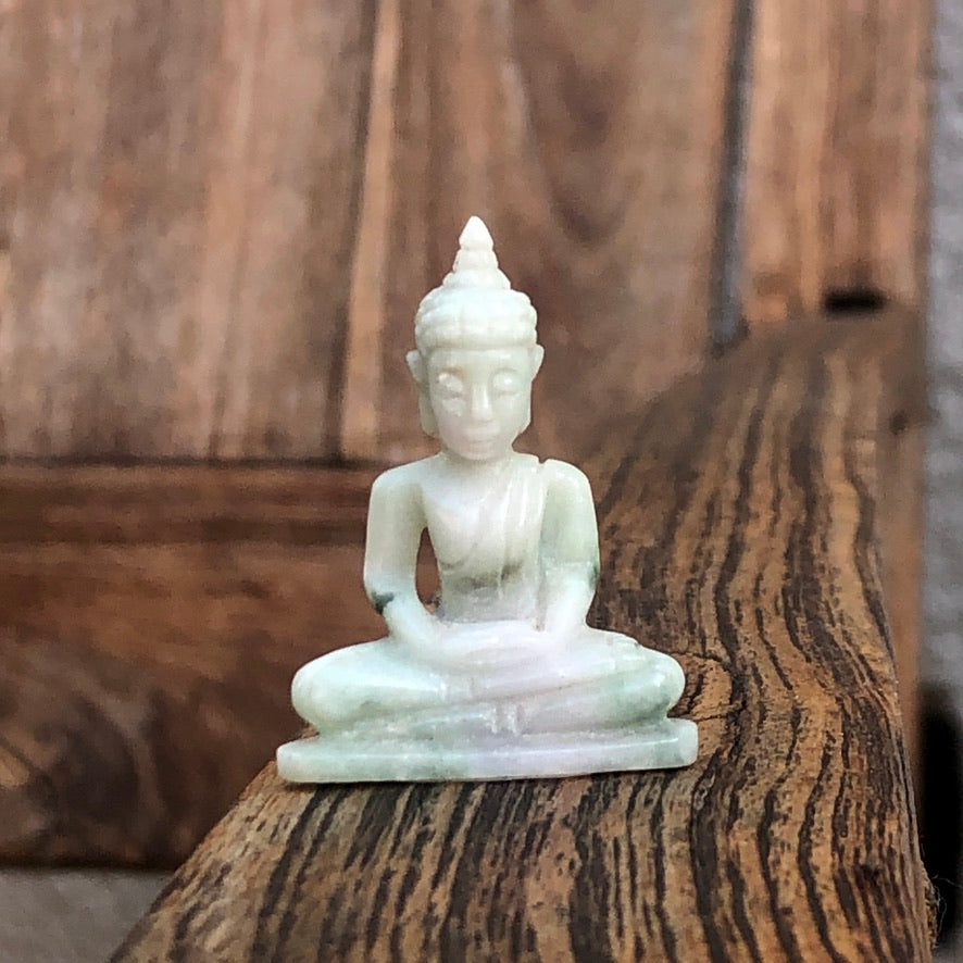 Seated Tiny Jade Buddha Figurine