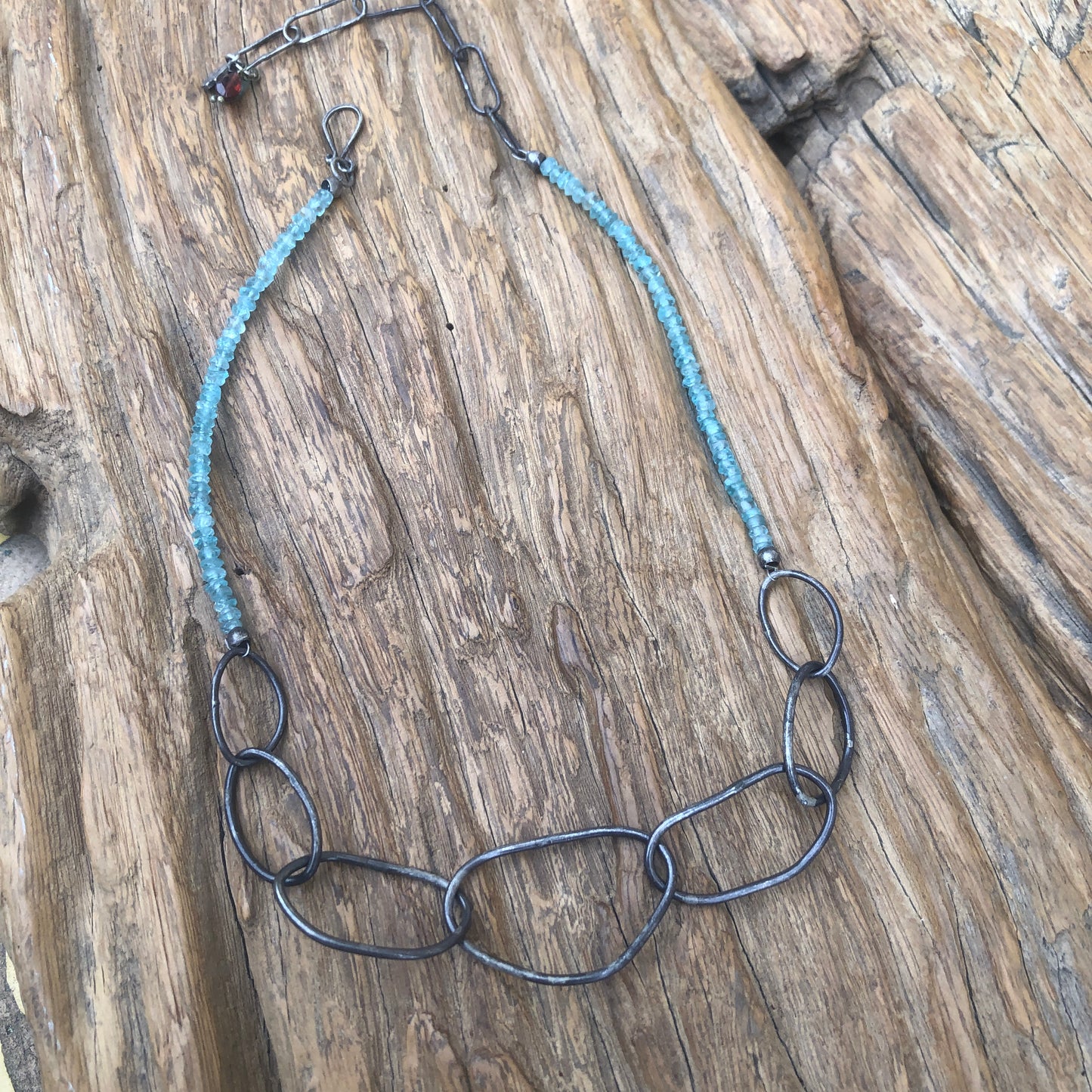 Blue Apatite Silver Necklace