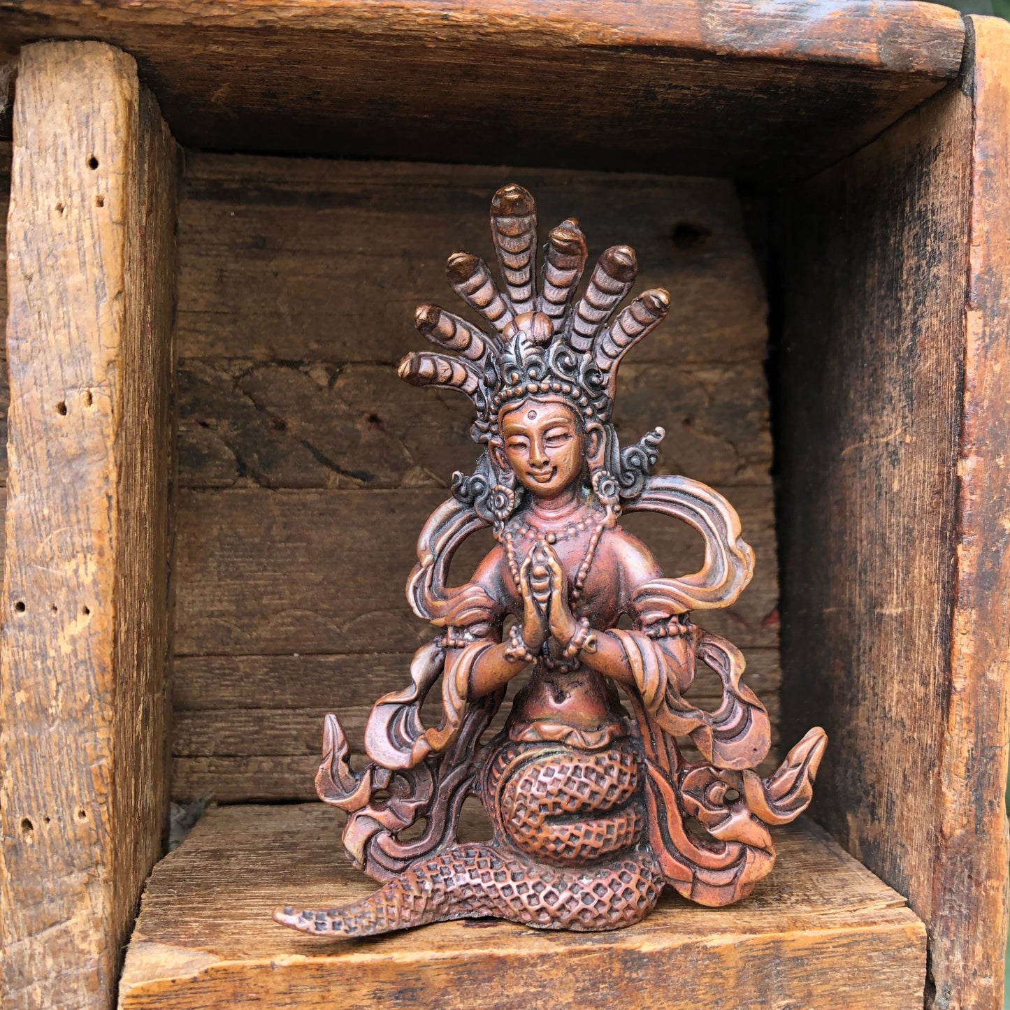 Copper Naga Kanya Figurine