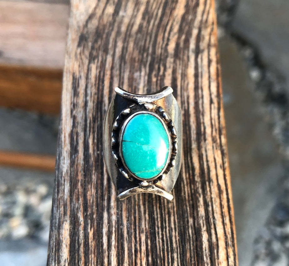 Tibetan Turquoise Saddle Ring