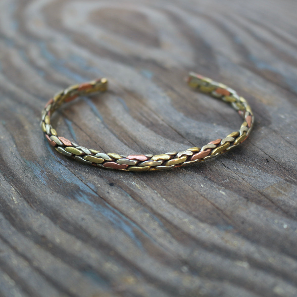 Braided Three Metal Bracelet