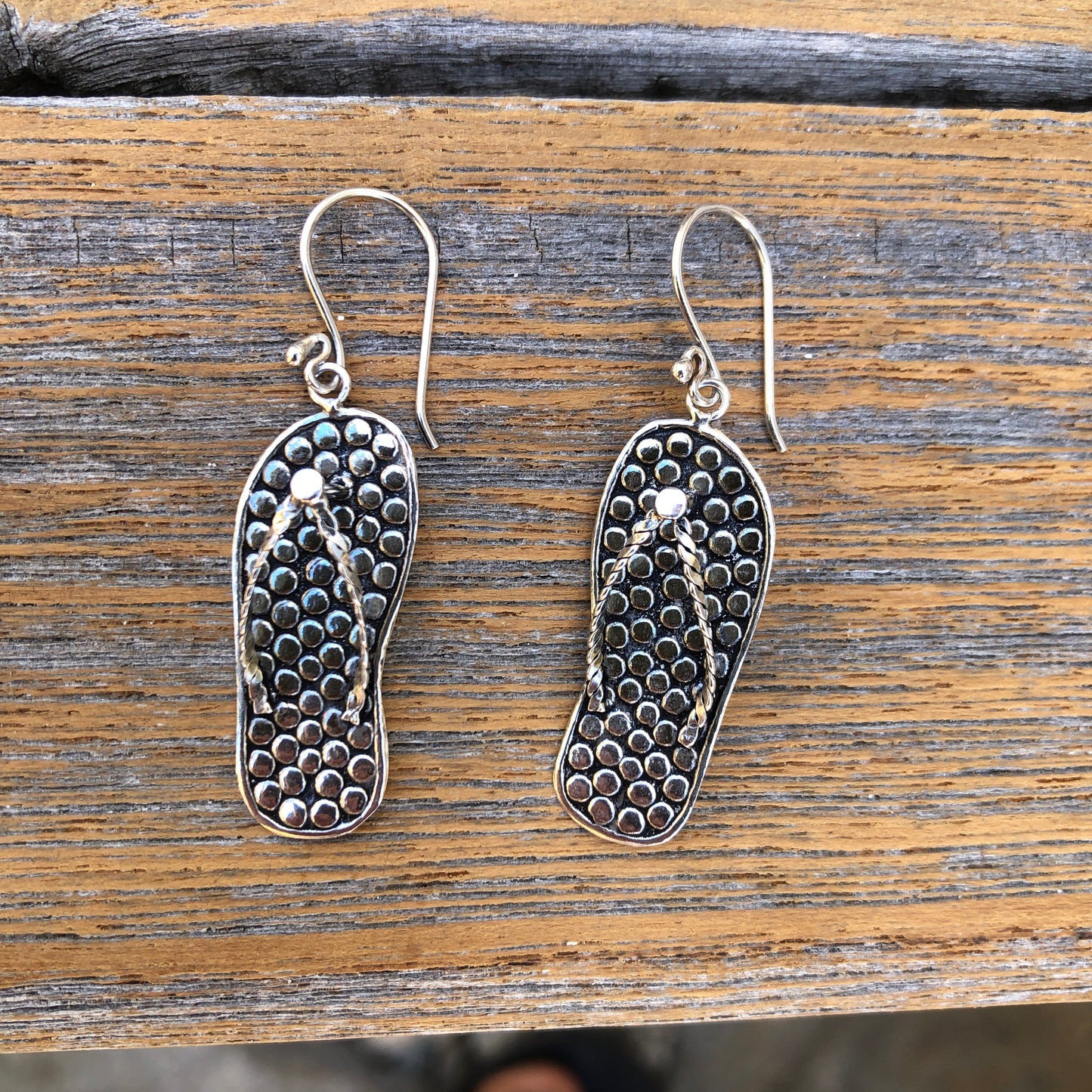 Sterling Silver Dangle Sandal Earrings